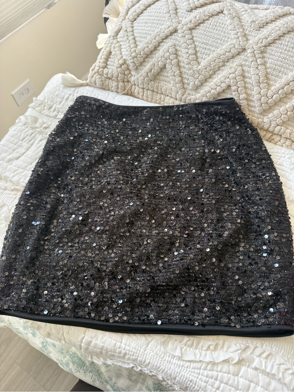 SHEIN Black Sequin Mini Skirt
